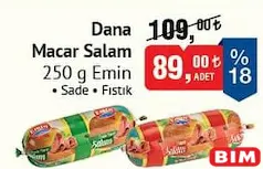 EMİN DANA MACAR SALAM SADE/FISTIK 250 G